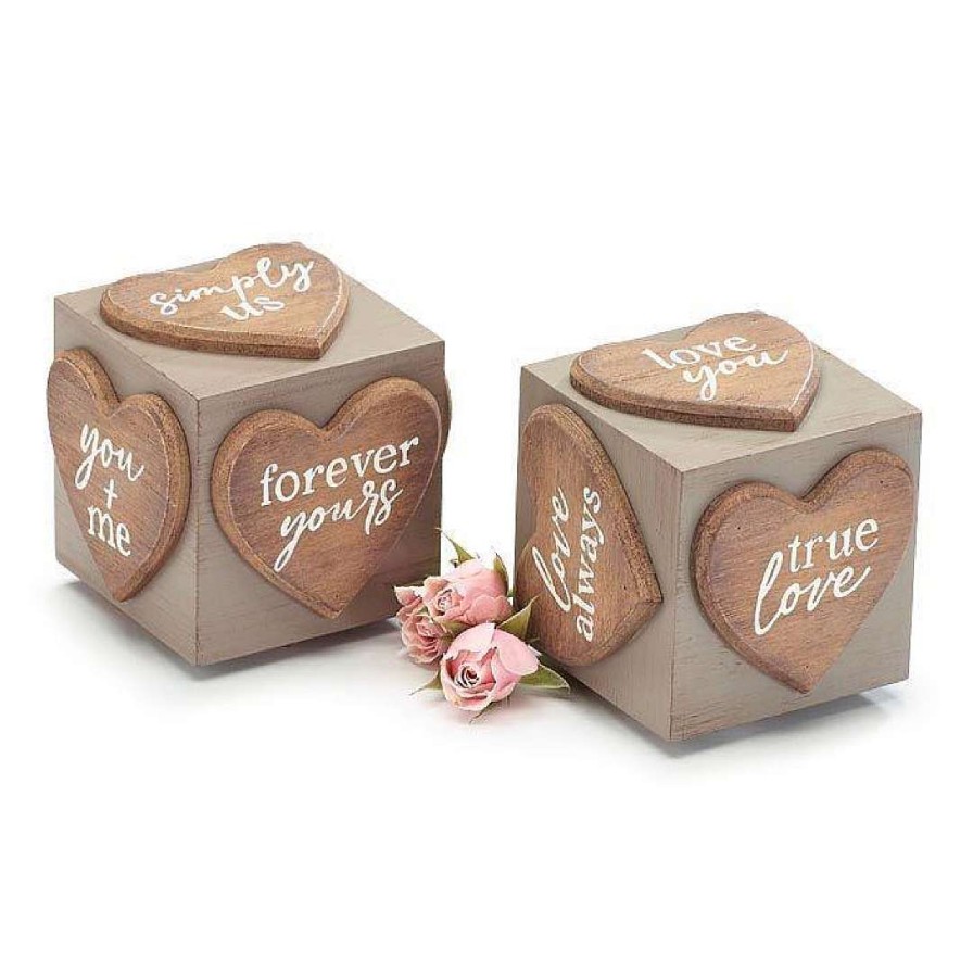 Burton & Burton Home Accents | Wood Heart Cube