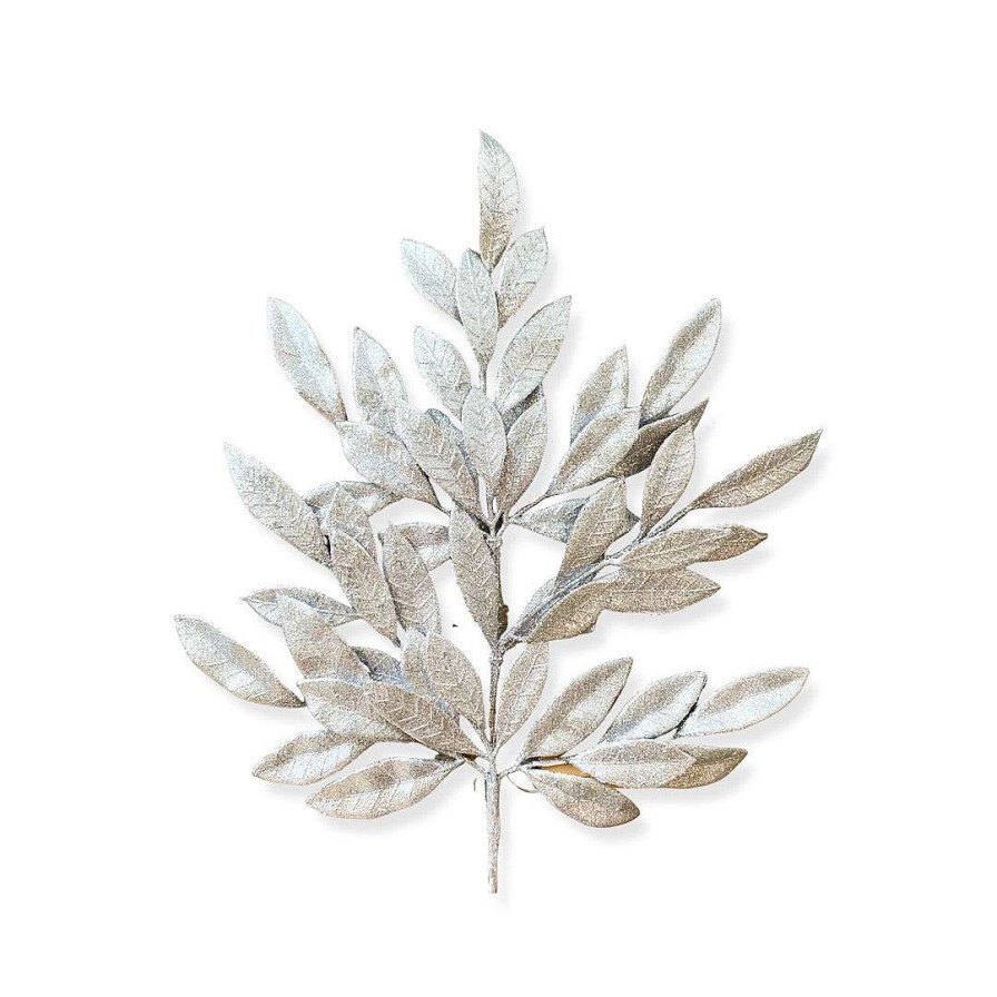 Direct Export Co. Floral | Silver Bay Leaf Glitter Spray