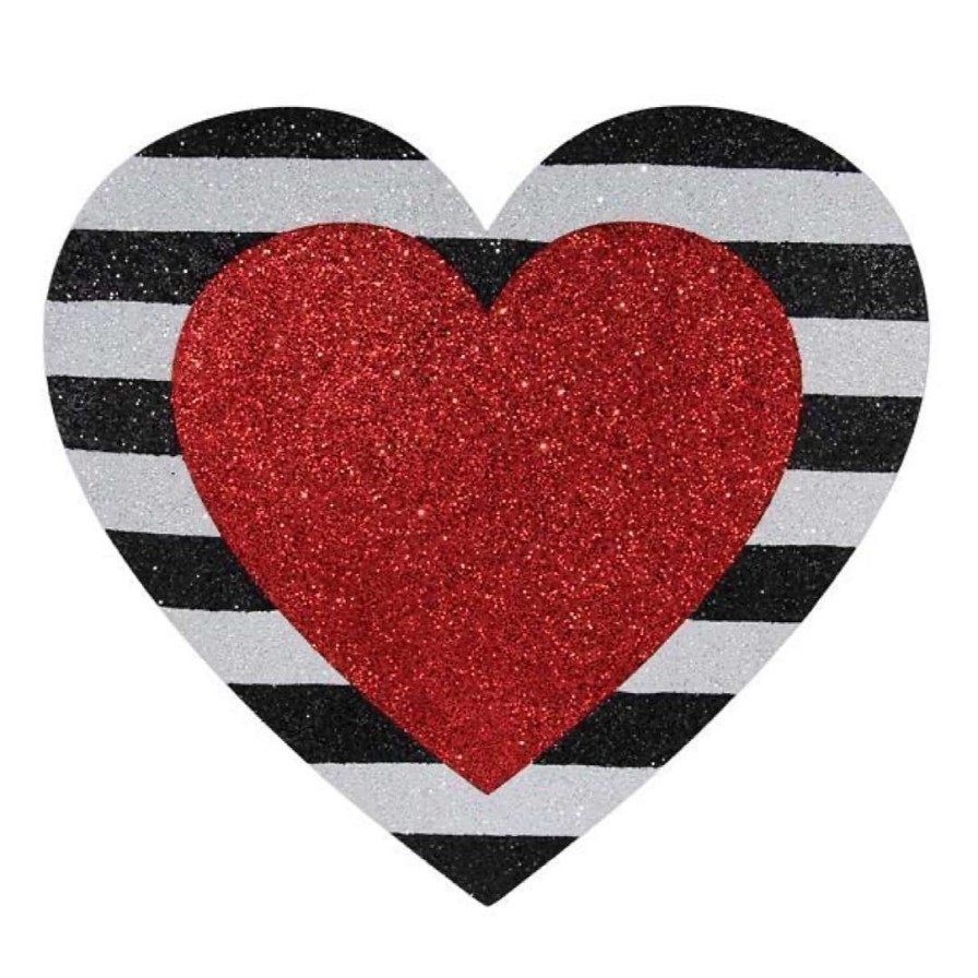 Craig Bachman Wall Decor | Striped Glitter Heart