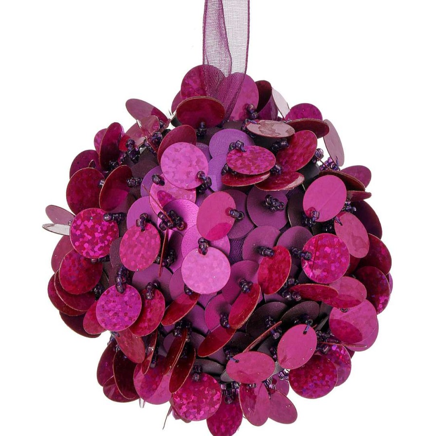 Regency Mardi Gras | Purple Sequin Retro Ball Ornament