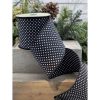 D. Stevens Ribbon | Dual Sided White Polka Dot On Black Ribbon, 4" X 10Yd