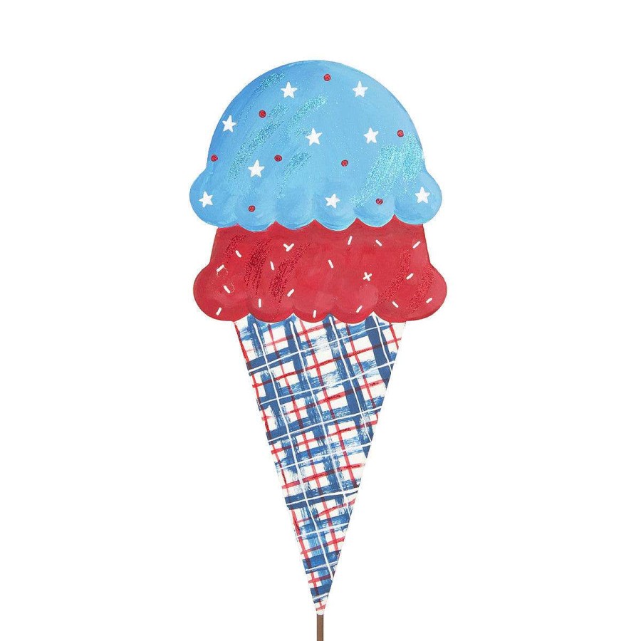 The Round Top Collection Pot Stakes | Patriotic Double Scoop Ice Cream Cone