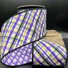 D. Stevens Halloween | Halloween Purple Plaid With Ghost Ribbon, 4" X 10Yd