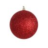 Farrisilk Ball Ornaments | Red Glitter Ball Ornament, 6"