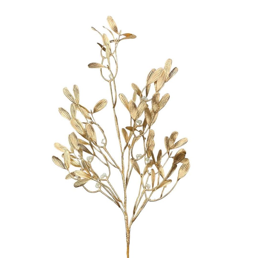 Regency Floral | Gold Painted Pearl Mistletoe Spray, 26"