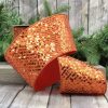 D. Stevens Ribbon | Orange Metallic Sequin Ribbon, 4" X 10Yd