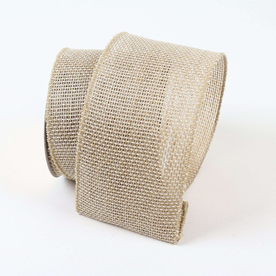 Farrisilk Ribbon | Shimmering Jute Ribbon, Natural 4"X10Yd