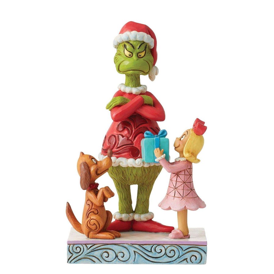 Department 56 Figurines | Max And Cindy Giving Gift To Grinch Figurine, Dept. 56 Village