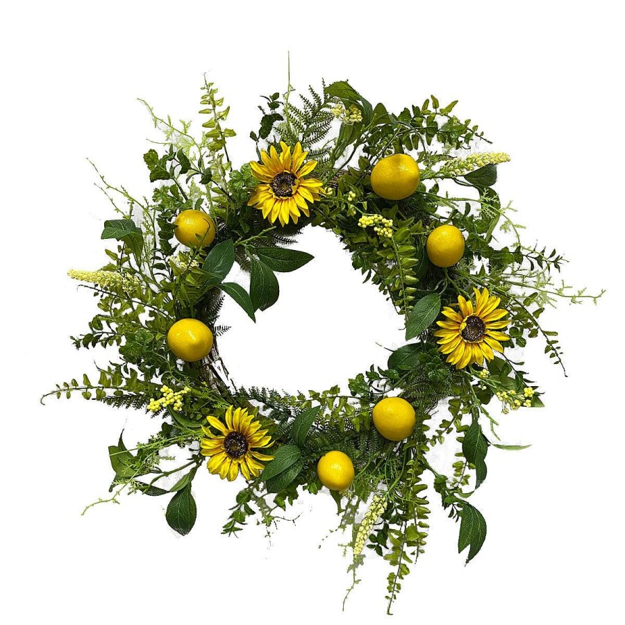 Liberty Floral Wall Decor | Sunflower Lemon Mix Lvs Wreath