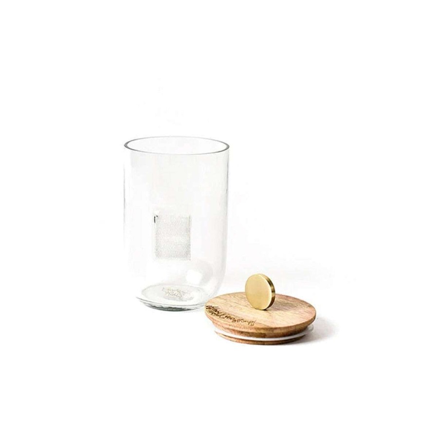 Happy Everything Decorative Containers | Mini Wooden Lid Glass Jar By Happy Everything!