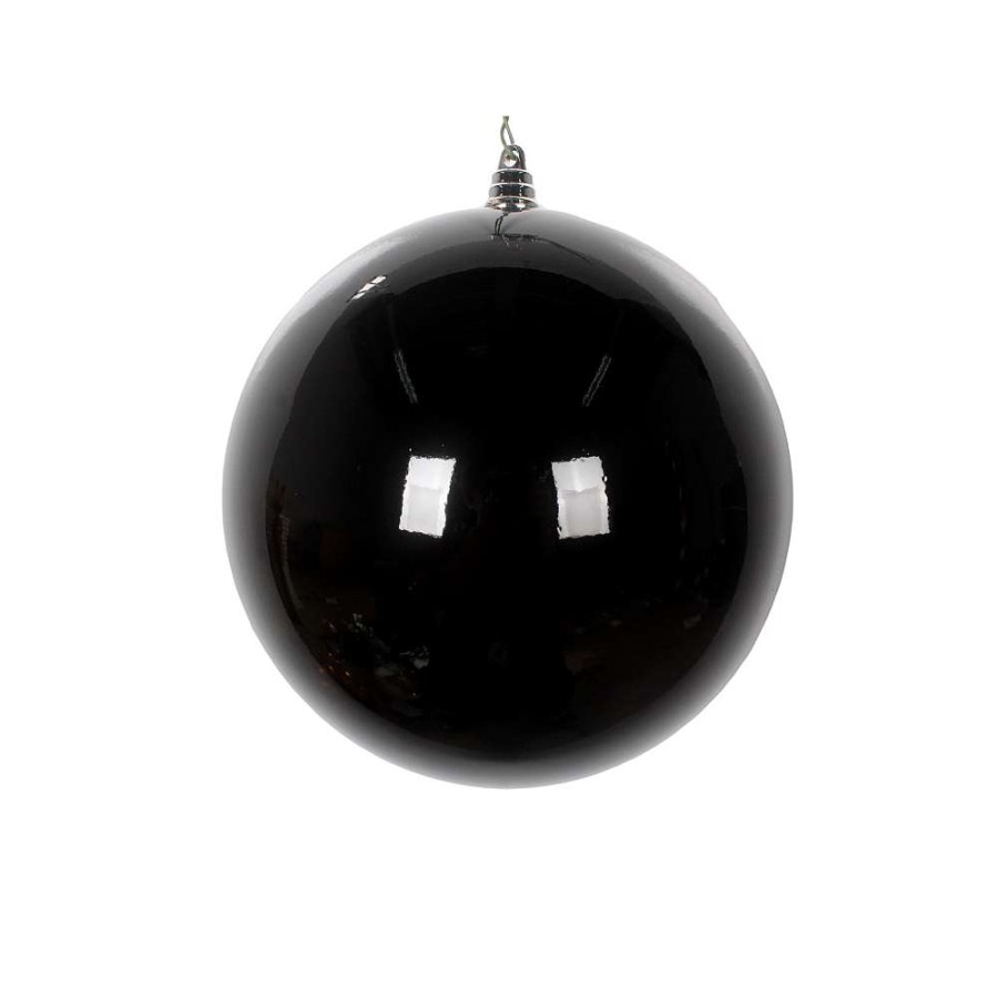 Farrisilk Ball Ornaments | Black Shiny Ball Ornament, 4"