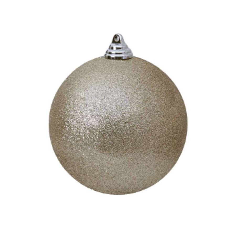 Farrisilk Ball Ornaments | Platinum Glitter Ball Ornament, 6"