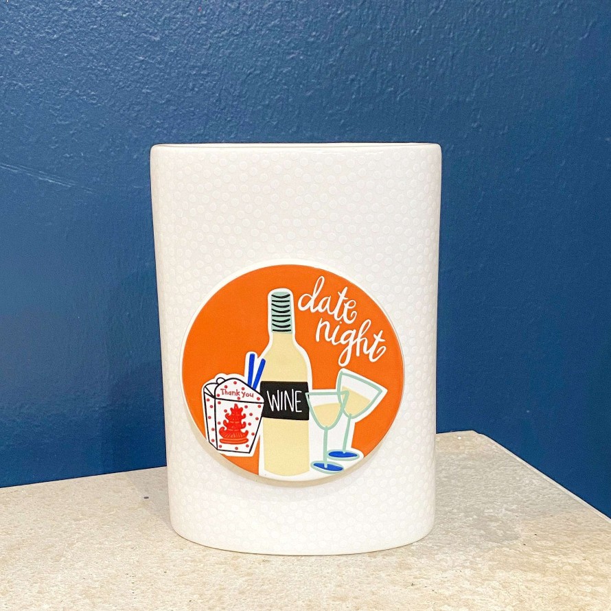 Happy Everything Kitchen & Dining | White Small Dot Mini Oval Vase By Happy Everything!