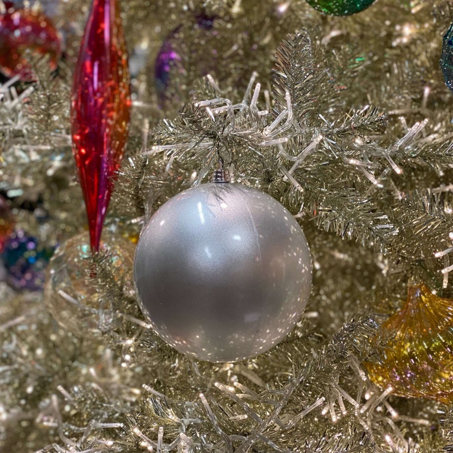 Farrisilk Ball Ornaments | Silver Candy Apple Ball Ornament, 8"